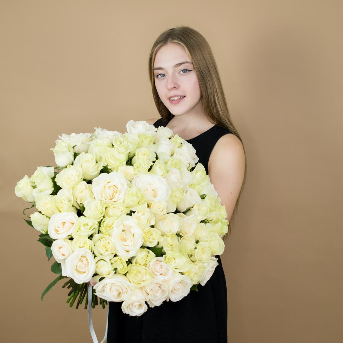 Розы белые 40 см (Эквадор)