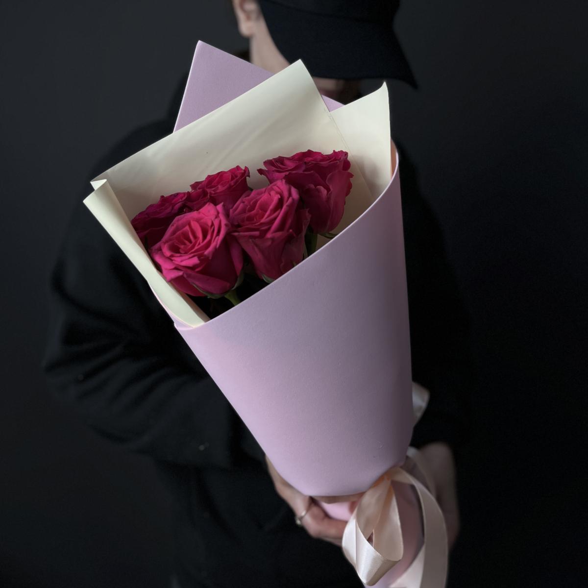 Букет розовых роз 40 см